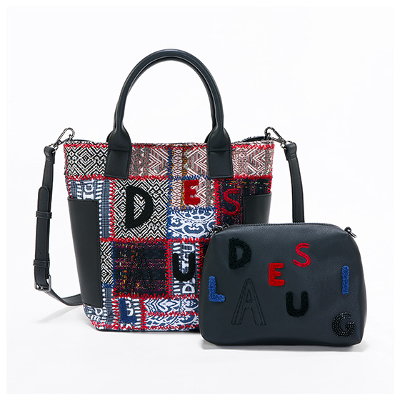 デシグアル／2in1ツイードバッグ