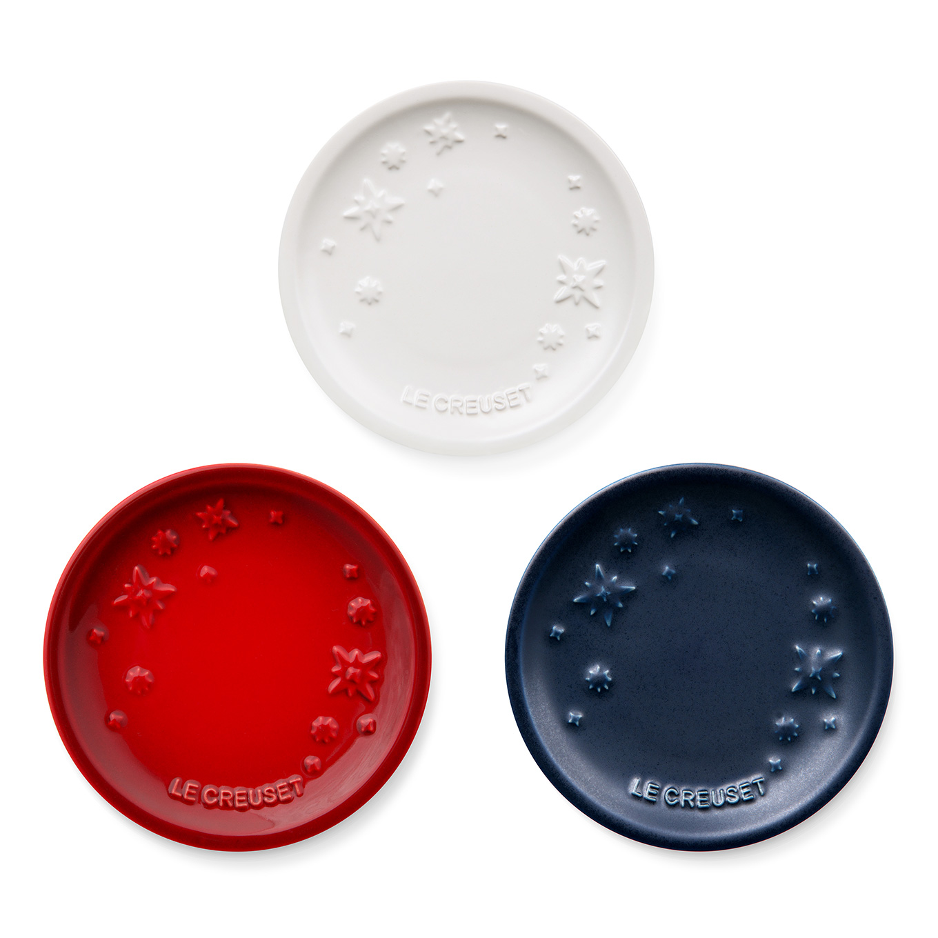 ル・クルーゼ／ミニ・プレート・スターレリーフ　(3枚入り)　トリコロール